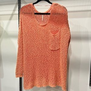 Free People Orange Knit Sweater M